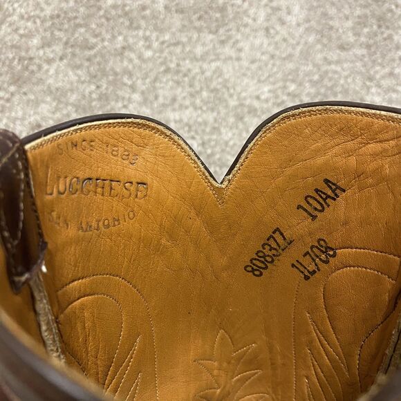 Lucchese San Antonio Brown Leather Boots - Picture 5 of 9
